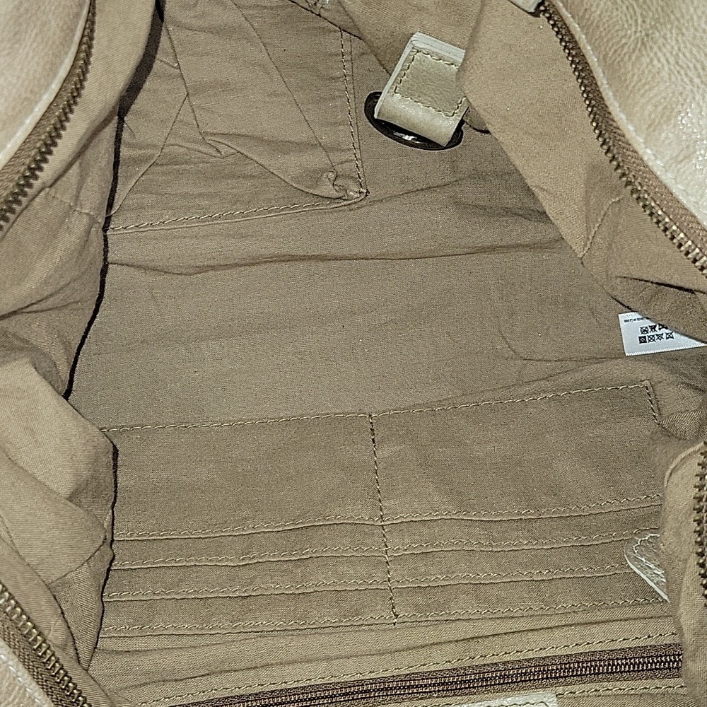 Free People Large Leather Hobo Shoulder Bag in Taupe - Picture 7 of 9